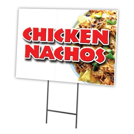 Signmission Chicken Nachos Yard Sign & Stake outdoor plastic coroplast window, C-1216-DS-Chicken Nachos C-1216-DS-Chicken Nachos